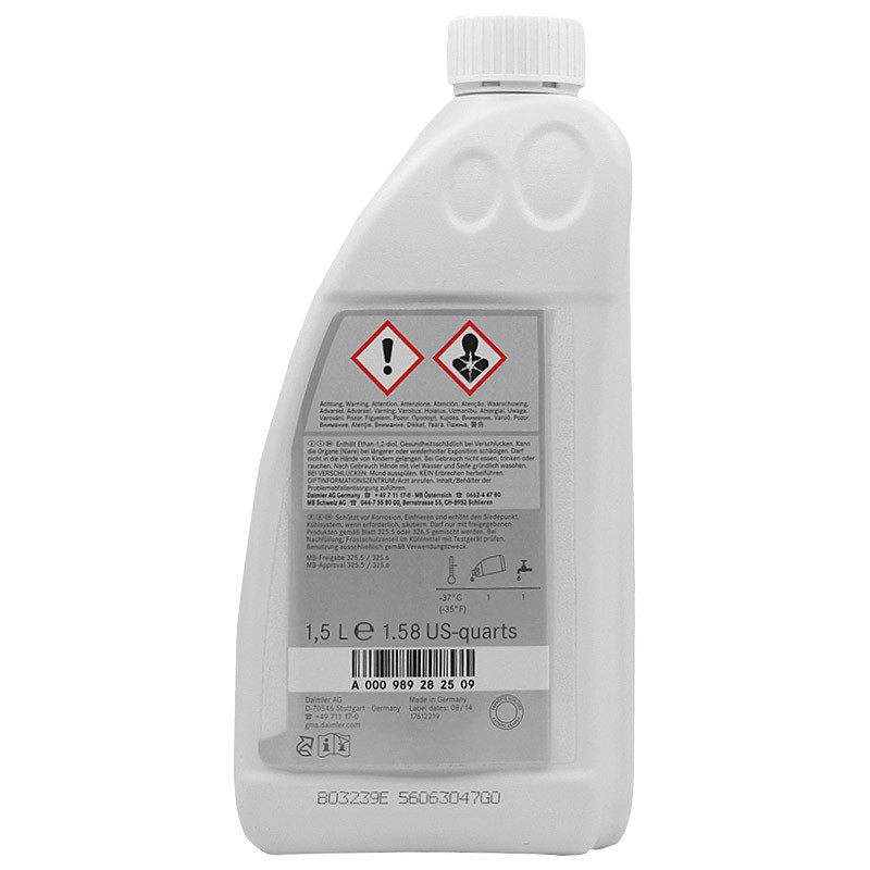广东奔驰（benz）原厂防冻液/冷却液 冰点-37℃ 1.5L装 红色 适用A级B级C级S级E级R级GLK/ML/GL/GLA/CLA/SLK/CLK